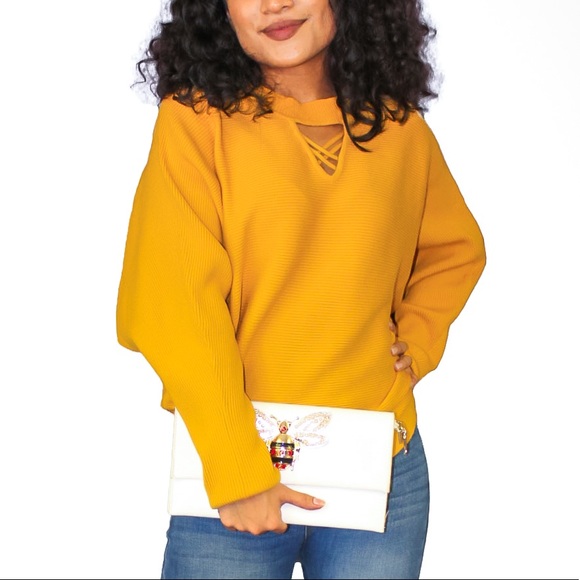 DOLMAN SLEEVE RIBBED PULLOVER SWEATER - Picture 1 of 2